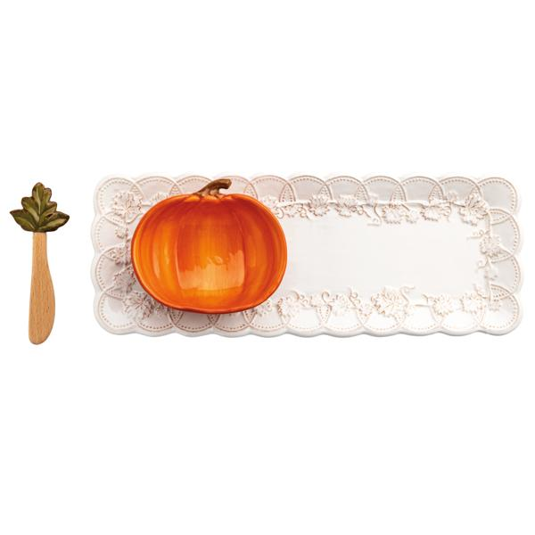 Pumpkin Tray And Dip Set