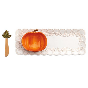 Pumpkin Tray And Dip Set