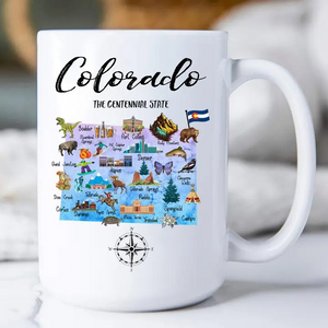 Colorado State Map Souvenir Coffee Mug