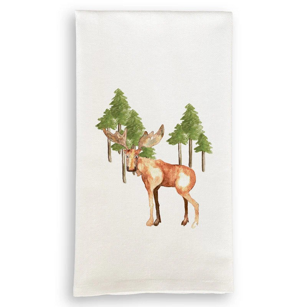 Moose with Trees Colorado Dish Towel