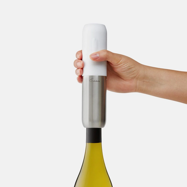 Rabbit Compact Electric Corkscrew Wine Bottle Opener (White)