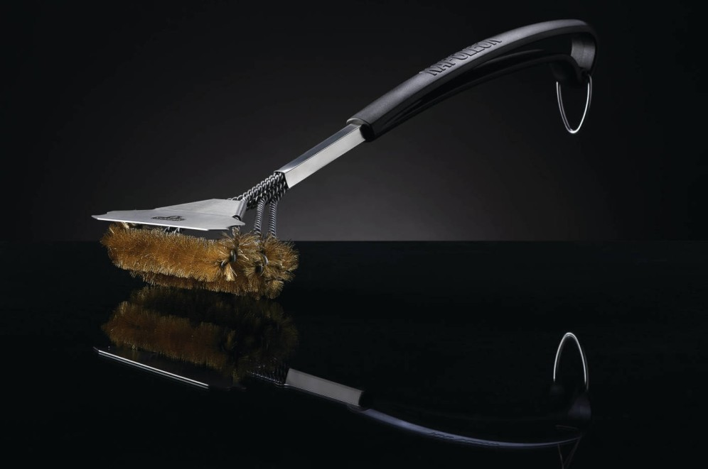 Triple-Row Grill Brush w/ Brass Bristles