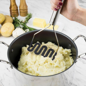 Silicone Potato Masher SS Handle Black