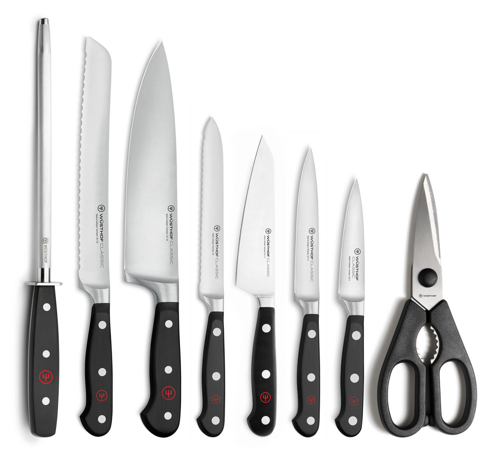 Classic 9pc Knife Block Set, Acacia