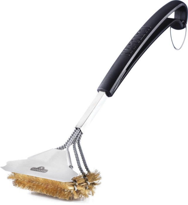 Triple-Row Grill Brush w/ Brass Bristles