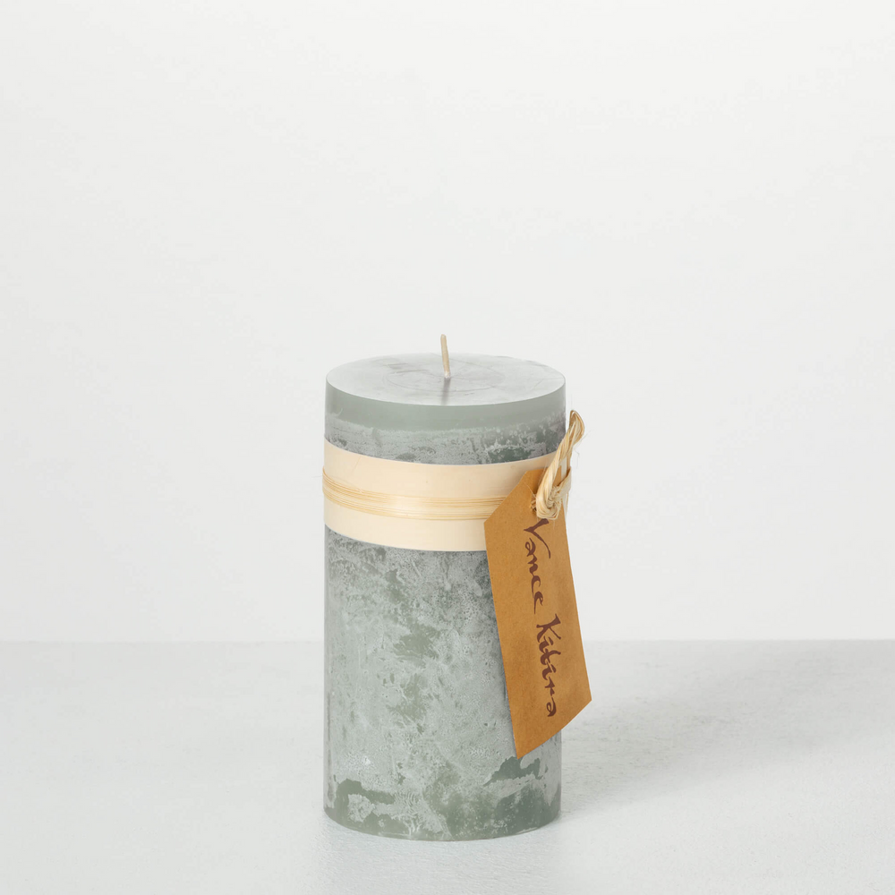 Sage Timber Pillar Candle