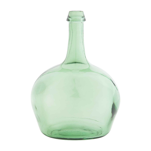 Green Bottleneck Glass Vase