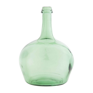 Green Bottleneck Glass Vase