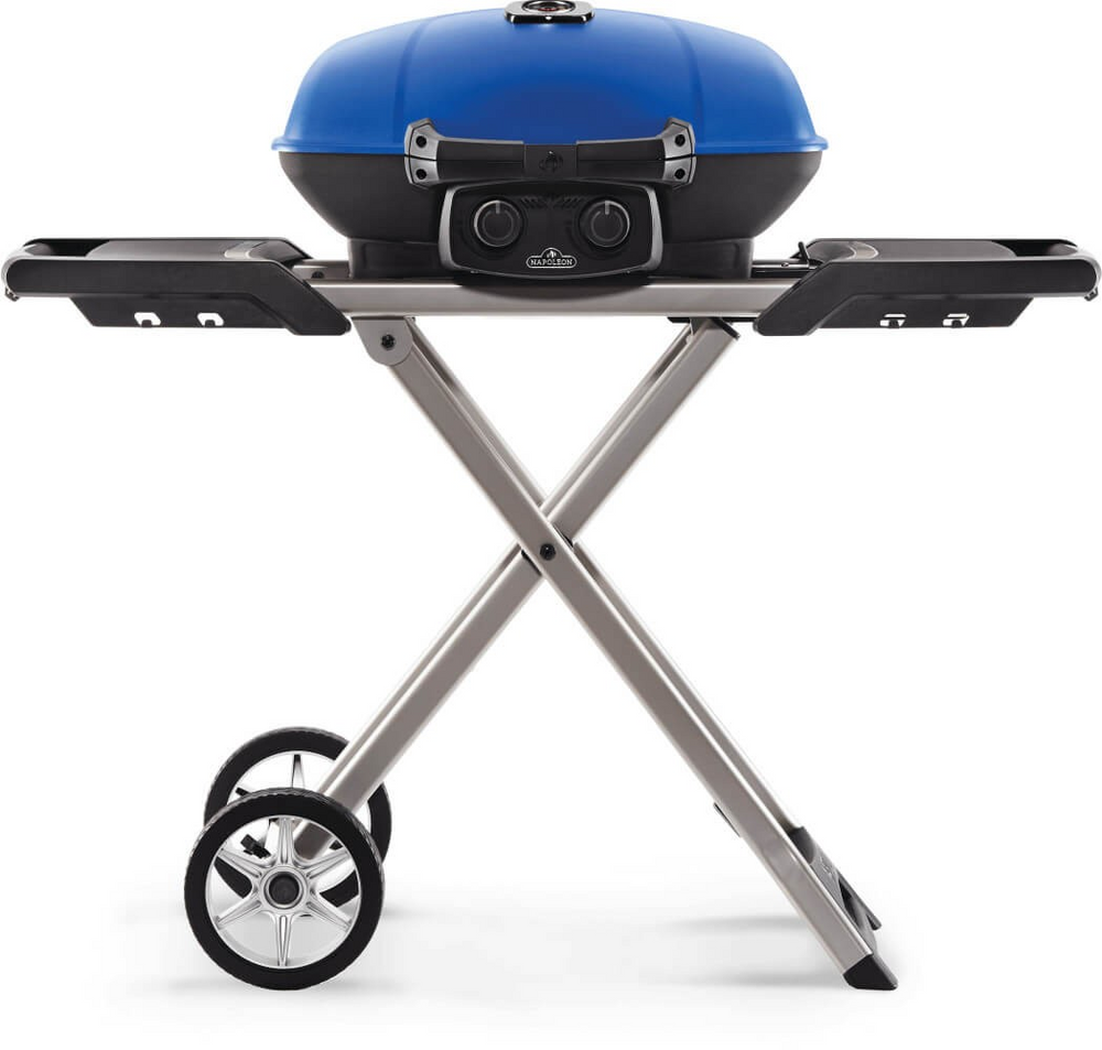 TravelQ 285X W/ Scissor Cart - Choose from Blue or Red (Red includes drop in griddle grate)