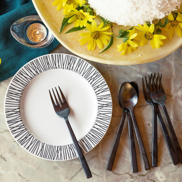 Arezzo Brushed Black 20pc Flatware Set