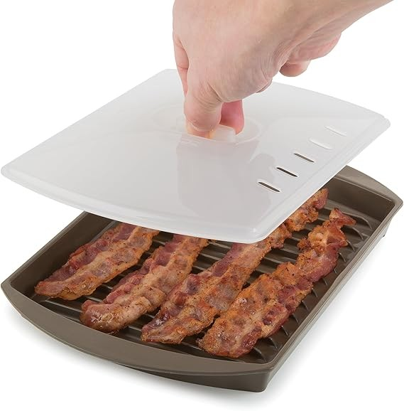 Microwave Small Bacon Cooker with Lid