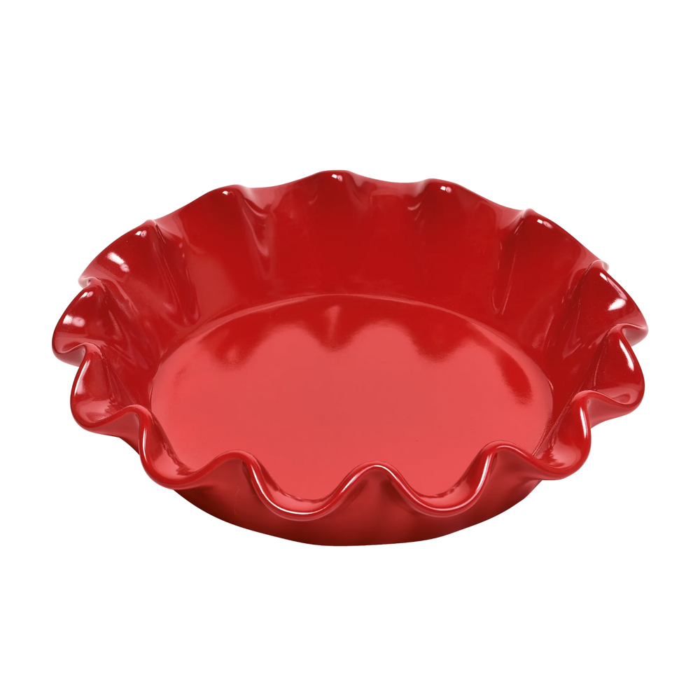 Burgundy Deep Ruffled Pie Dish