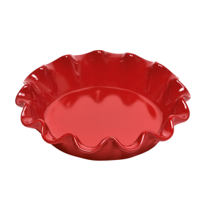 Burgundy Deep Ruffled Pie Dish