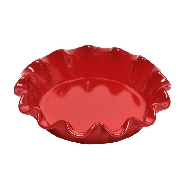 Burgundy Deep Ruffled Pie Dish