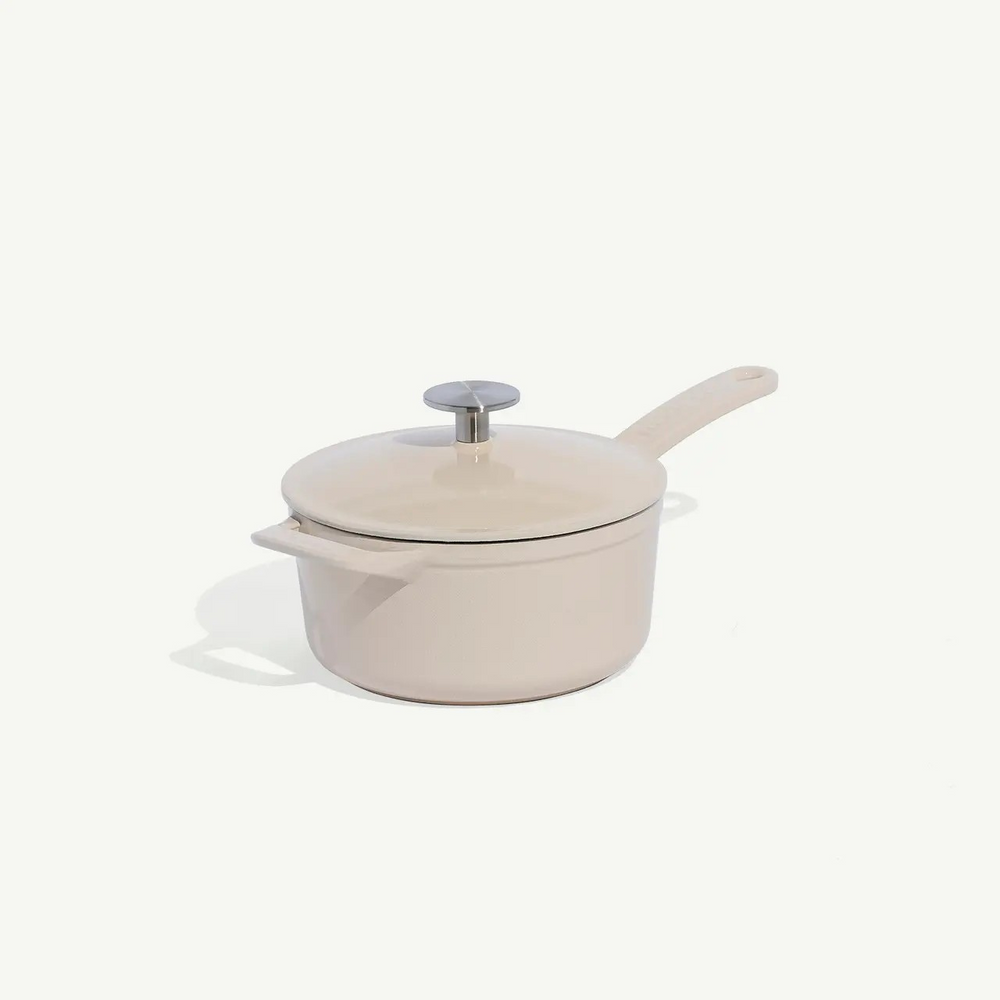 Enameled Cast Iron Saucepan 2Qt white