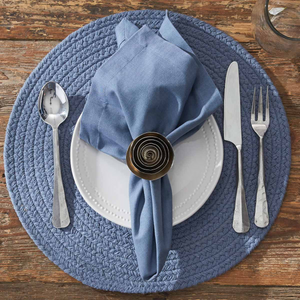 Essex Round Placemat Marine Blue