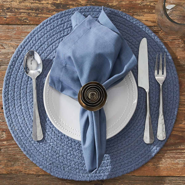 Essex Round Placemat Marine Blue