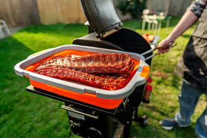 (XL) BBQ Prep Tub w/ Lid - Classic Orange