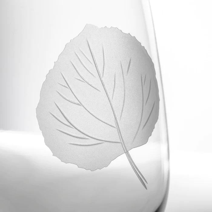Aspen Leaf Stemless Wine Glass 17oz
