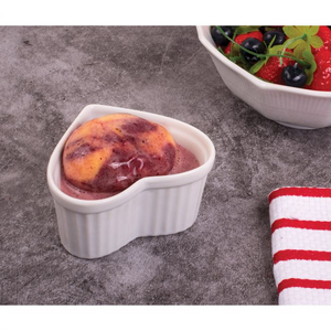 Porcelain 5 oz Heart Souffle Dish