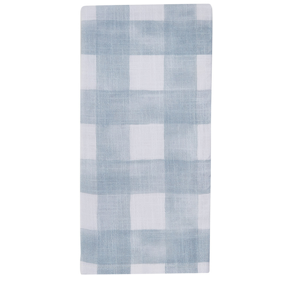 Buffalo Check Watercolor Napkin - Blue Mist