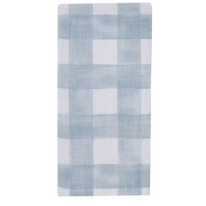 Buffalo Check Watercolor Napkin - Blue Mist