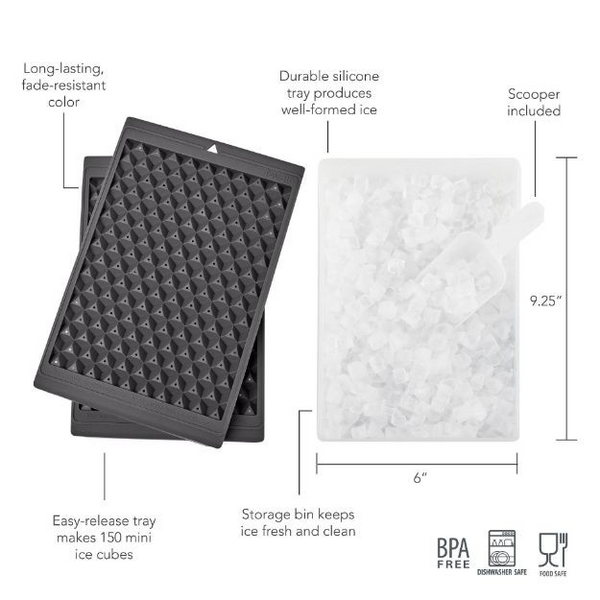 Mini Ice Twist & Release Trays with Storage Bin and Ice Scoop