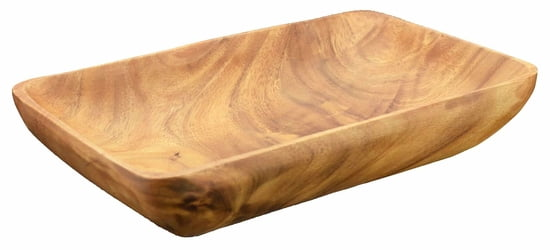 Acacia Wood Rectangle Serving Bowl 10" X 6"