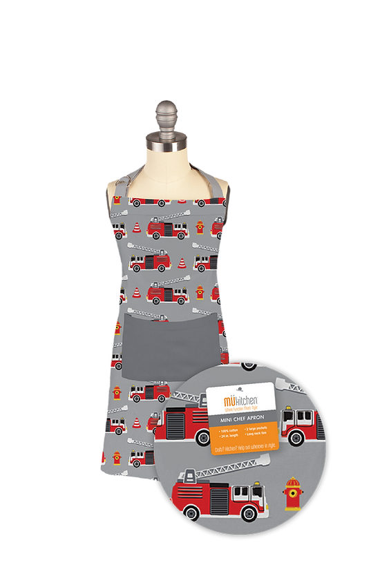 MU Kitchen Kids Apron Fire Truck