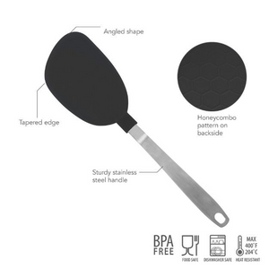 Stainless Steel Handled Nylon Flex Turner - Black