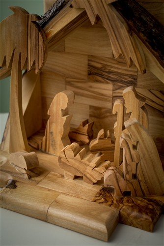 Nativity Grotto with Silhouette Figure 6x7