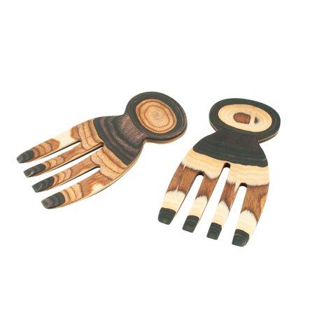 Island Bamboo Pakkawood Salad Hands - Choose from Natural, Peacock or Rainbow