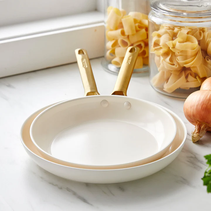 Green Pan Reserve (Cream) Ceramic Nonstick 10" AND 12" Frypan Set