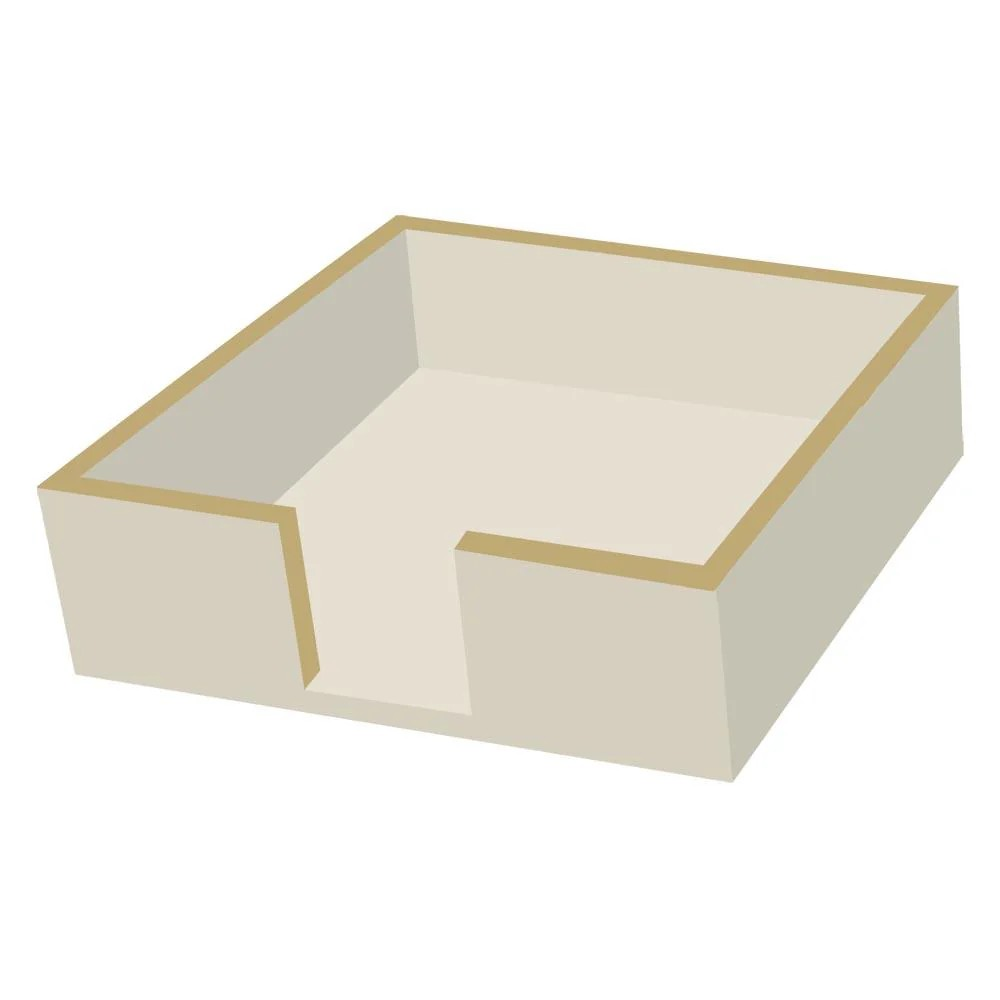 Beverage Napkin Holder Wood Taupe/Gold