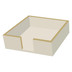 Beverage Napkin Holder Wood Taupe/Gold