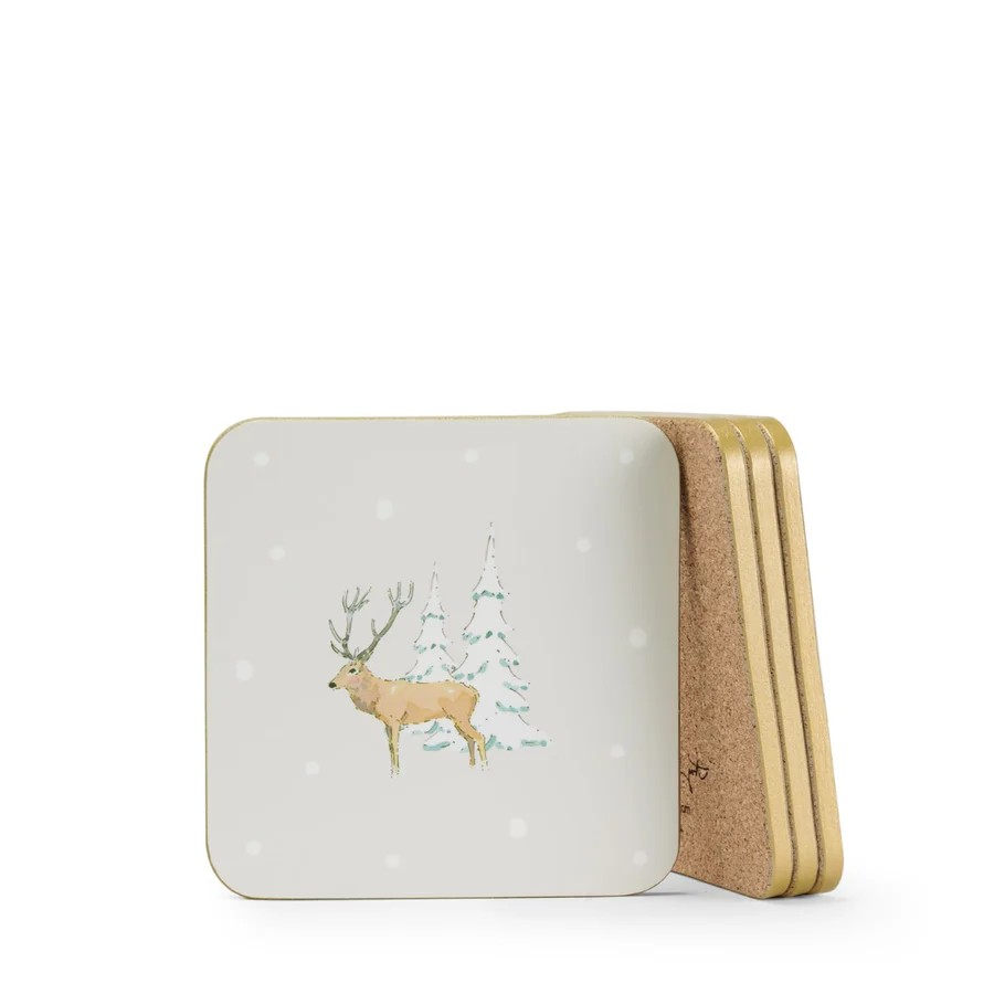 Christmas Stags Coasters (Set of 4)