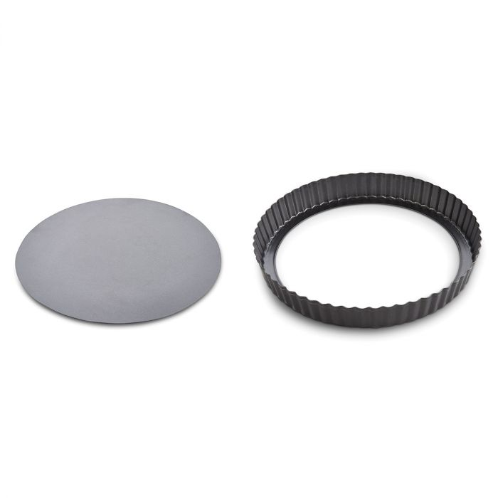 Quiche Pan Round Non-Stick Carbon Steel, Removable Base - Two SIzes