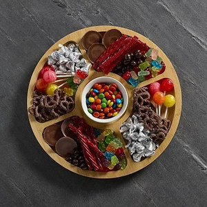 Build-a-Board 14" Round Bamboo Charcuterie Board with Lid