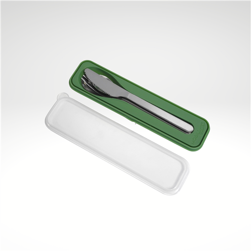 Mobil 4-piece reusable flatware set in hard case