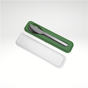 Mobil 4-piece reusable flatware set in hard case