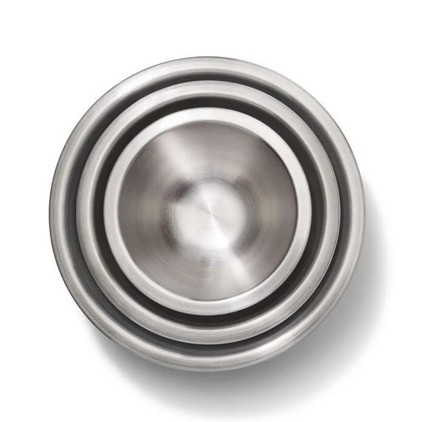 3-Piece Stainless Steel Mixing Bowl Set - Blue/Gray