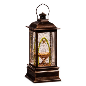Baby Jesus In A Manger Musical Lighted Water Lantern