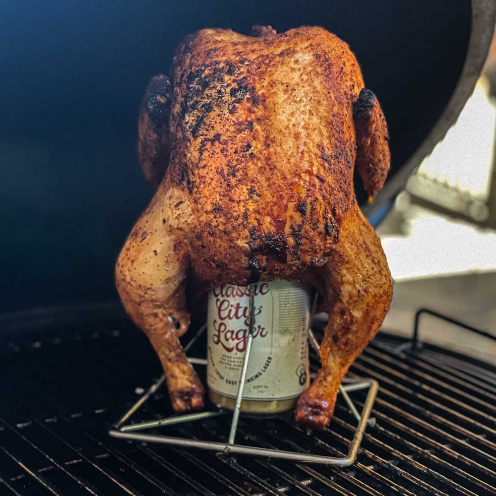 Folding, Stainless Steel Beer Can Chicken Roaster - 2XL-M
