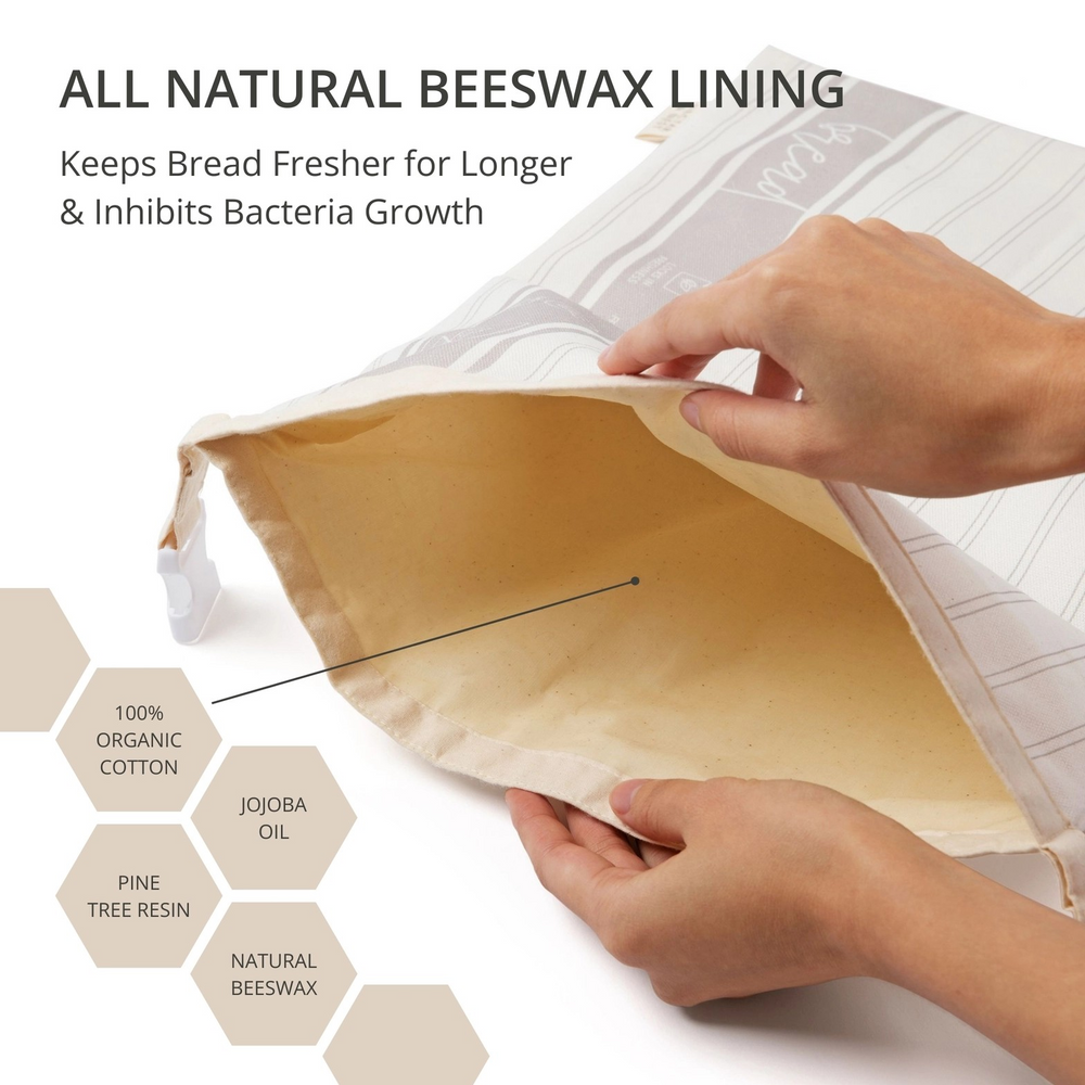 Reusable Beeswax Bread Bags For Homemade Bread - 2 Pack