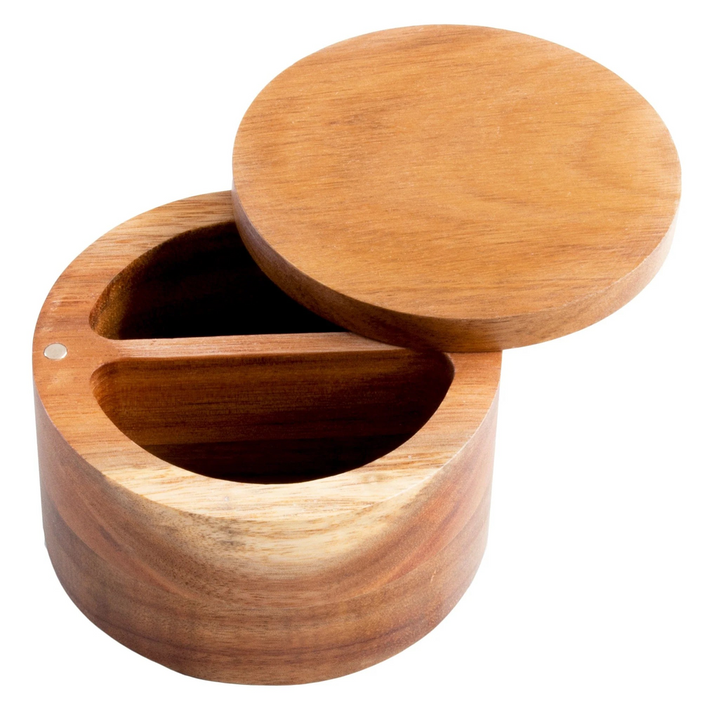 Acacia Duet Salt Box 4" x 2 1/2