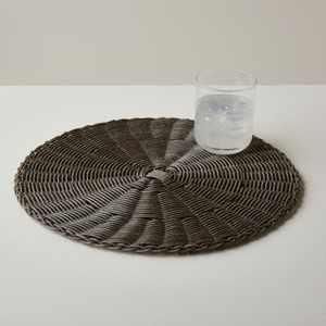 Faux Rattan-Smoke Placemat-Woven