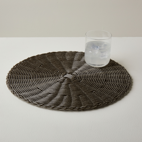 Faux Rattan-Smoke Placemat-Woven