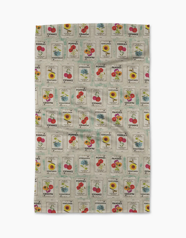 Flower Seed Packs Kitchen Towel