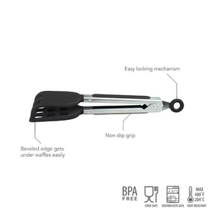 Black Mini Silicone Waffle Tongs