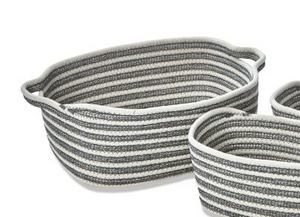 Ameile Stripe Basket Large